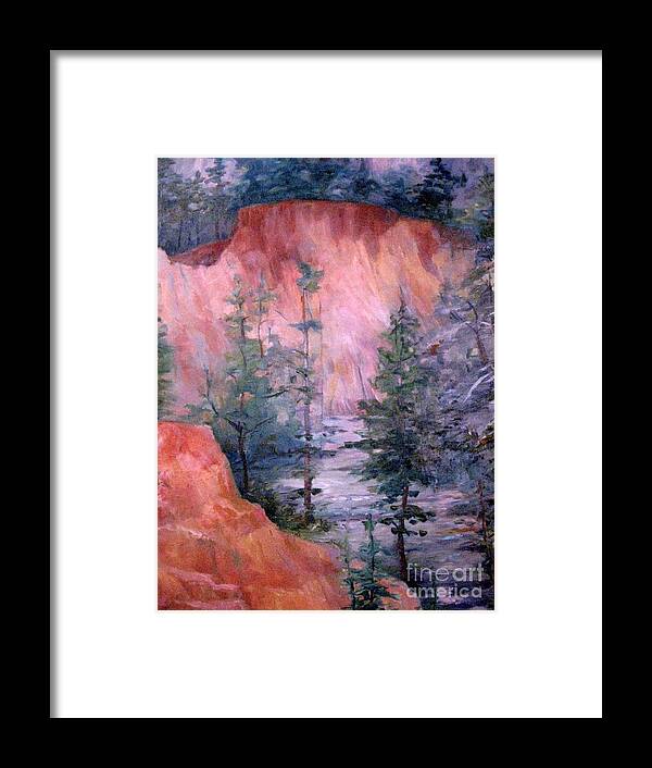 Pine Trees Framed Print featuring the painting Providence Canyon 4 by Gretchen Allen