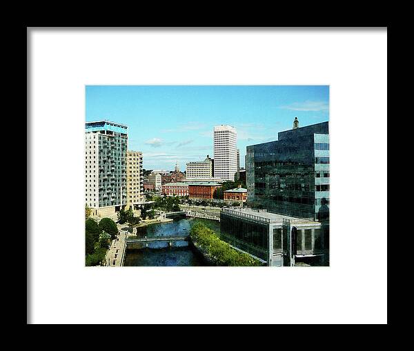 Urban Framed Print featuring the photograph Providence RI Skyline by Susan Savad