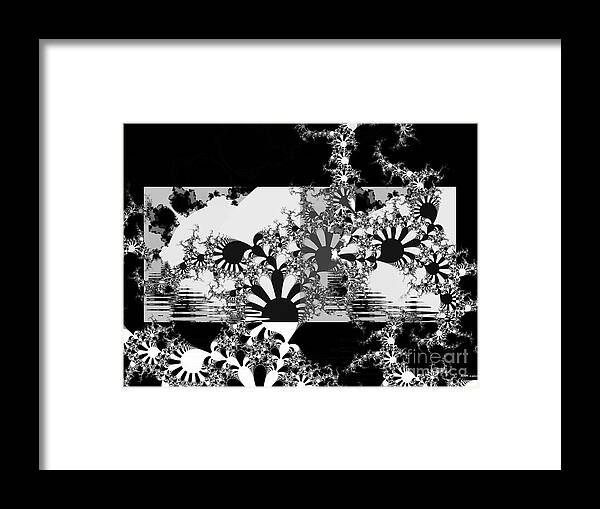 Psychedelic Garden Framed Print featuring the digital art Psychedelic Garden by Elizabeth McTaggart
