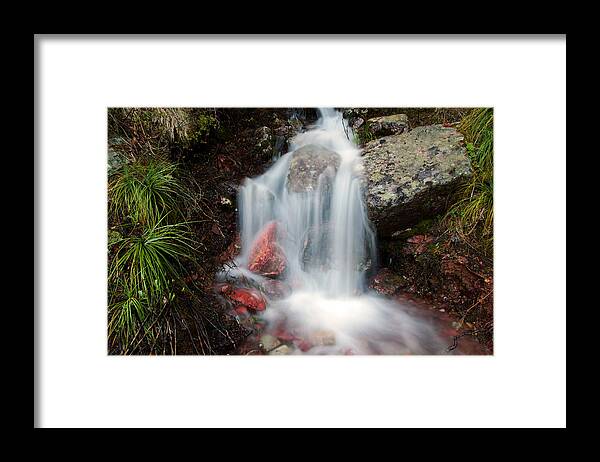 Glacier National Park Framed Print featuring the photograph Ptarmigan Trail Waterfall No.2 by Daniel Woodrum