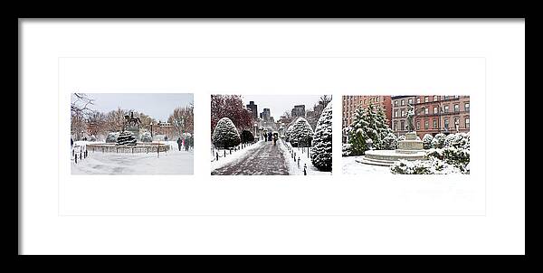 Americana Framed Print featuring the photograph Public Garden Triptych by Thomas Marchessault