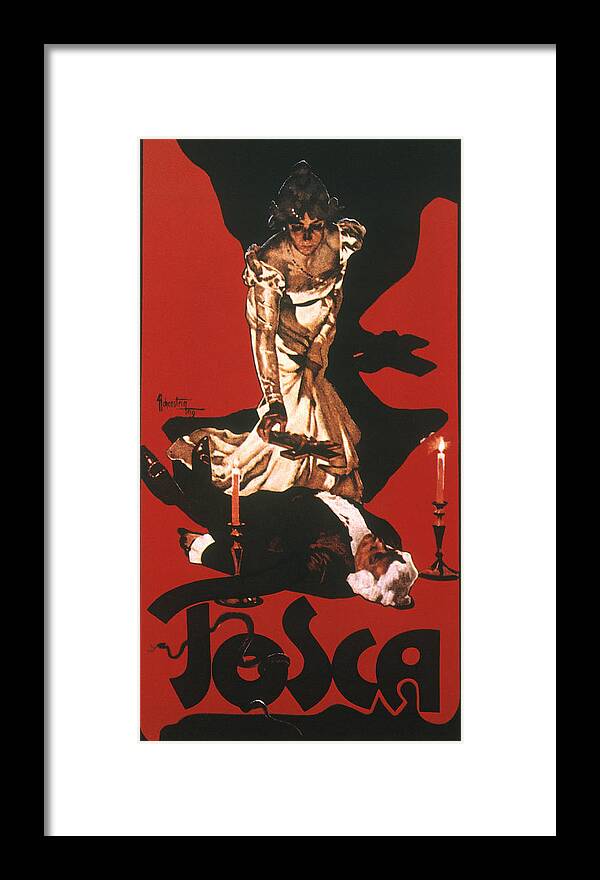 1900 Framed Print featuring the painting Puccini Tosca Poster, 1900 by Granger