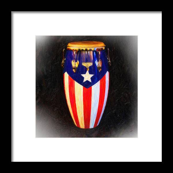 Cuatro Framed Print featuring the painting Puerto Rican Bomba by Dean Wittle