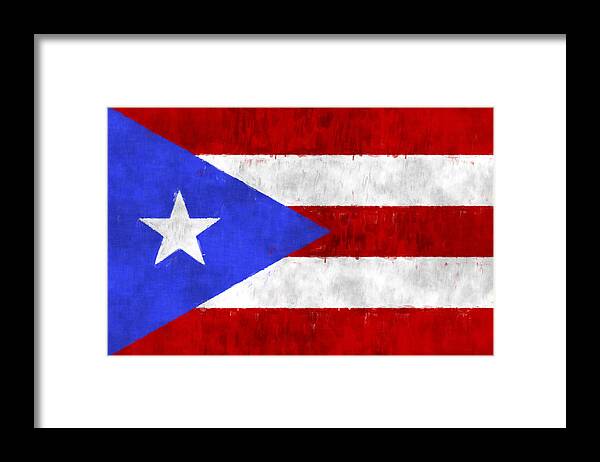 Puerto Rico Flag Framed Print By World Art Prints And Designs