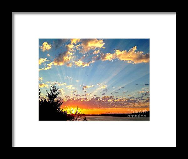 Photography Framed Print featuring the photograph Puget Sound Sunset by Sean Griffin