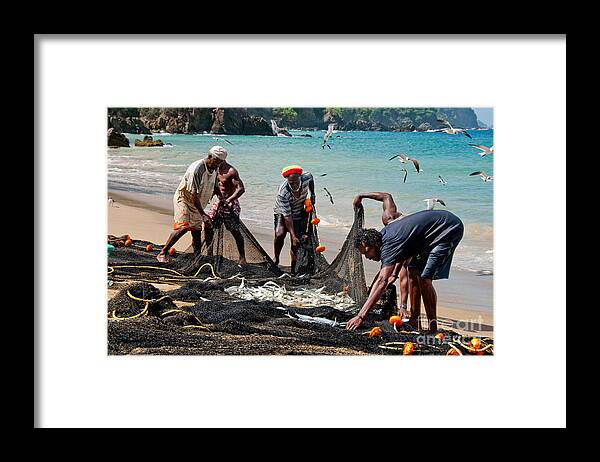 Castara Framed Print featuring the photograph Pulling Seine 2 by Marion Galt