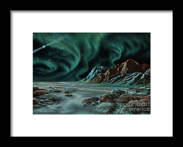 Lynette Cook Framed Print featuring the painting Pulsar Planets I by Lynette Cook