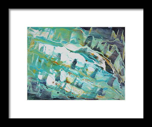 Aqua Framed Print featuring the painting Pulse 1 by Madeleine Arnett
