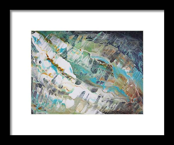 Aqua Framed Print featuring the painting Pulse 2 by Madeleine Arnett