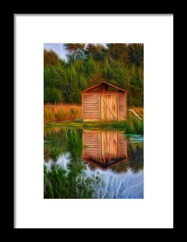 Pump House Framed Print featuring the photograph Pump House Reflection by Beth Sawickie