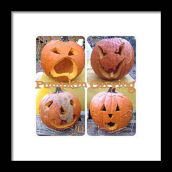 Scary Framed Print featuring the photograph #pumpkincarving #party Yesterday With by Teresa Mucha