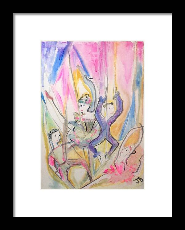 Dance Framed Print featuring the painting Puppet performance by Judith Desrosiers
