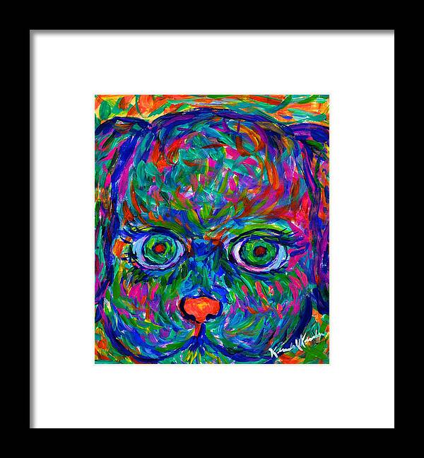 Puppy Framed Print featuring the painting Puppy Stare by Kendall Kessler