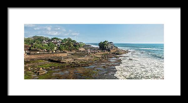 Water's Edge Framed Print featuring the photograph Pura Tanah Lot, Wide Area by Santi Sukarnjanaprai