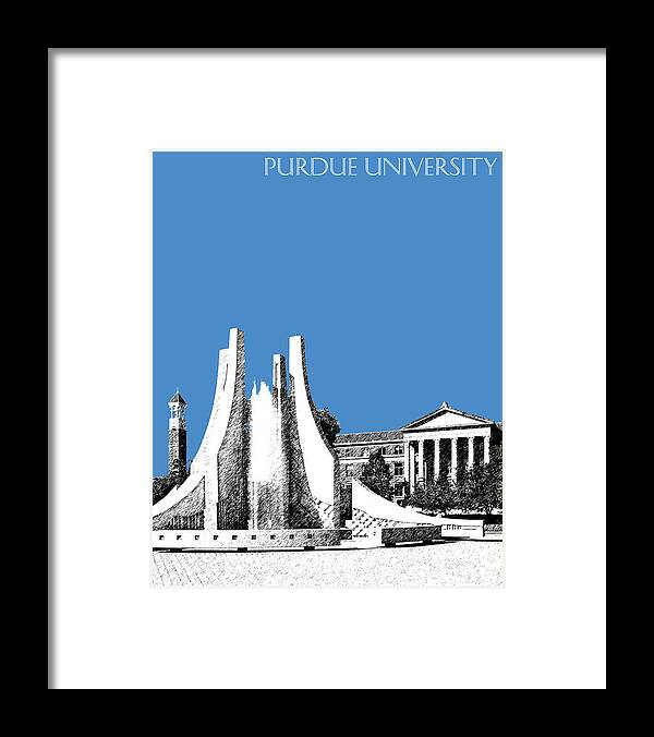 University Framed Print featuring the digital art Purdue University 2 - Engineering Fountain - Slate by DB Artist