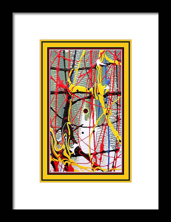 Abstract Painting Framed Print featuring the painting Purely Abstract Yellow Emphasis by Marie Jamieson