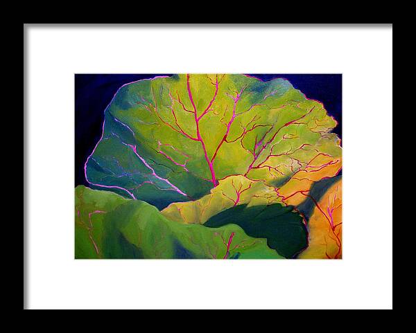 Vegetables Framed Print featuring the painting Purple Cabbage at Sunrise by Maria Hunt