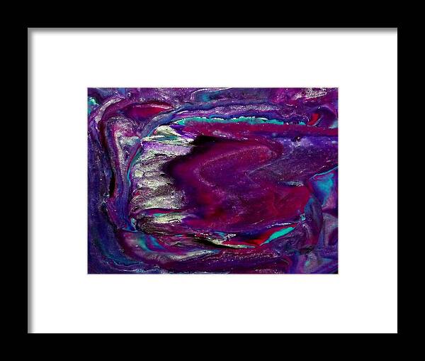 Abstract Framed Print featuring the mixed media Purple Craze by Deborah Stanley