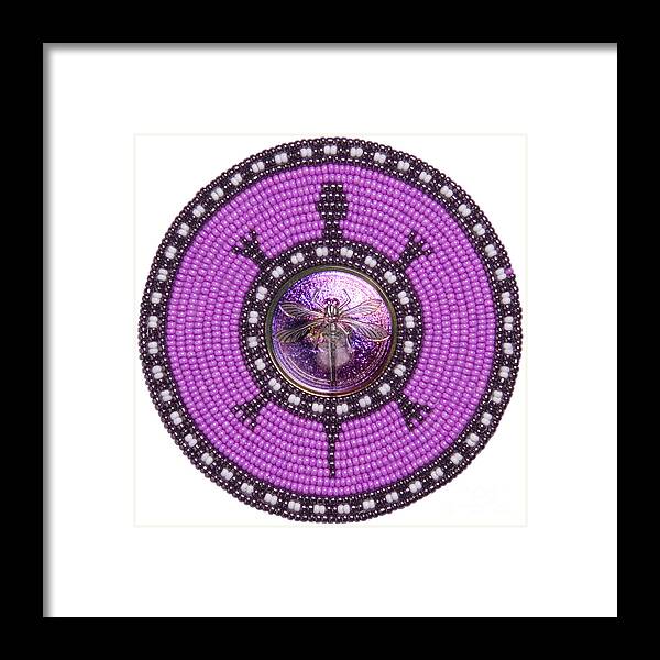 Dragonfly Framed Print featuring the digital art Purple Dragonfly by Douglas Limon