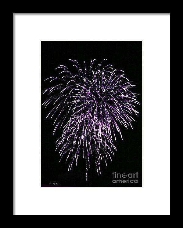 Fireworks Framed Print featuring the photograph Purple fire by Yumi Johnson