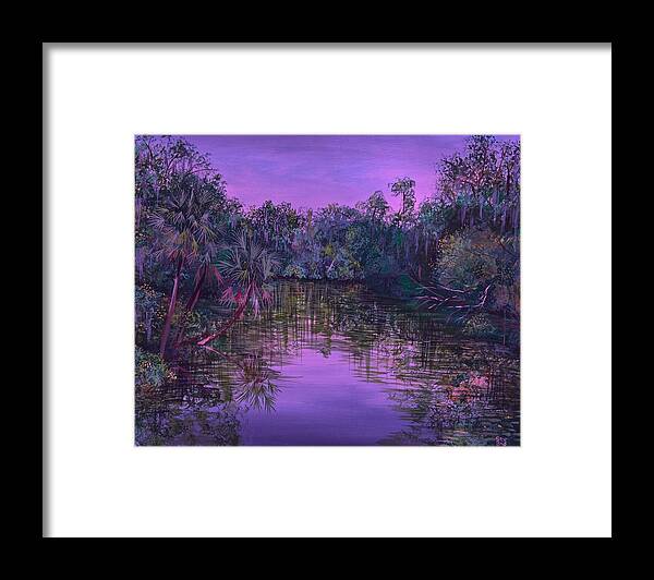 Palm Trees Framed Print featuring the photograph Purple Haze by Virginia Bond