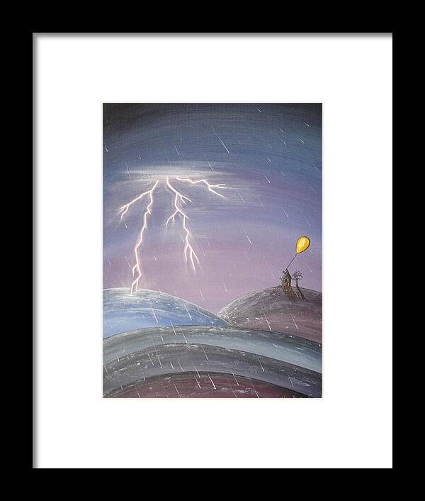 Storm Framed Print featuring the painting Purple Rain II by Krystyna Spink