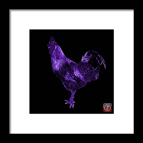 Rooster Framed Print featuring the digital art Purple Rooster 3186 F by James Ahn