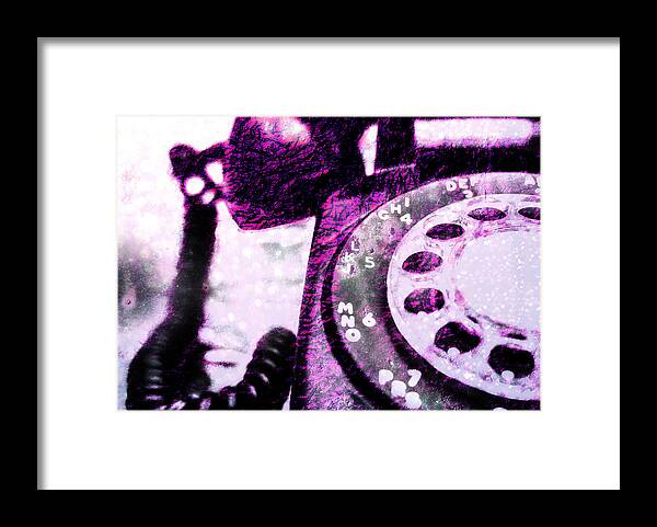 Rotary Framed Print featuring the photograph Purple Rotary Phone by Jon Woodhams