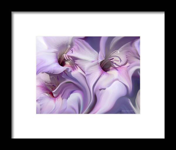 Gladiola Framed Print featuring the photograph Purple Swirl Abstract Gladiolas by Jennie Marie Schell