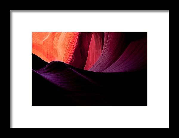 America Framed Print featuring the photograph Purple Waves in Antelope Canyon by Gregory Ballos