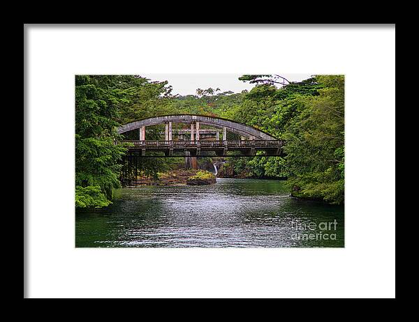 Puueo Bridge Framed Print featuring the photograph Puueo Bridge Hilo Hawaii by Diana Sainz by Diana Raquel Sainz