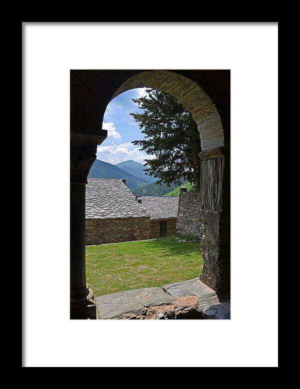 Vic Framed Print featuring the photograph Pyrenees Window Frame Vic Andorra by Toby McGuire