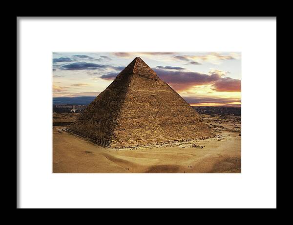 Tranquility Framed Print featuring the photograph Pyriamid Of Chephren, Giza, Egypt by Nick Brundle Photography