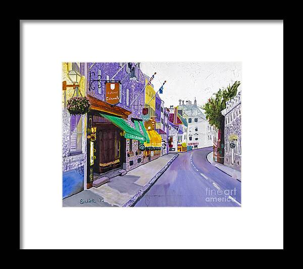 Quebec City Framed Print featuring the painting Quaint Quebec City by Stan Bialick by Sheldon Kralstein