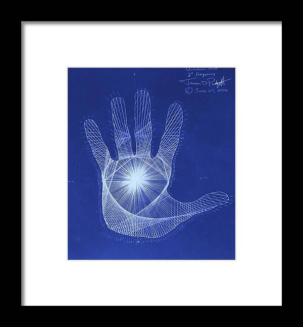 Hand Framed Print featuring the drawing Quantum Hand Through My Eyes by Jason Padgett