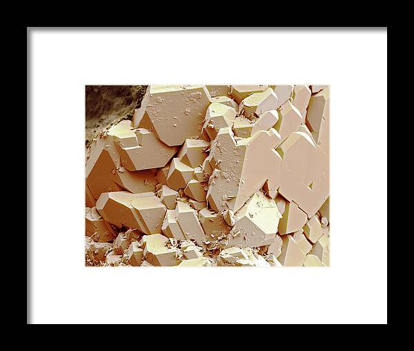 Nobody Framed Print featuring the photograph Quartz Crystals by Science Photo Library