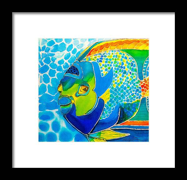 Fish Framed Print featuring the painting Queen Angel Color by Kelly Smith