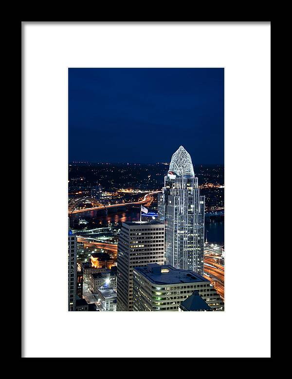 Cincinnati Framed Print featuring the photograph Queen City Tower by Russell Todd