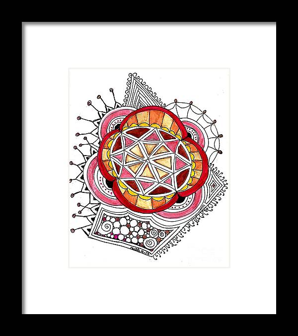 Zentangles Framed Print featuring the mixed media Queen for a Day by Ruth Dailey