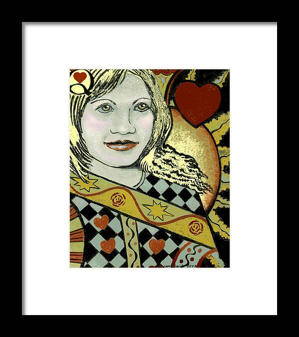 Queen Framed Print featuring the painting Queen of Hearts II by Carol Jacobs