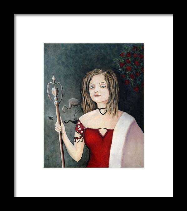 Portrait Framed Print featuring the painting Queen of Hearts by Mr Dill