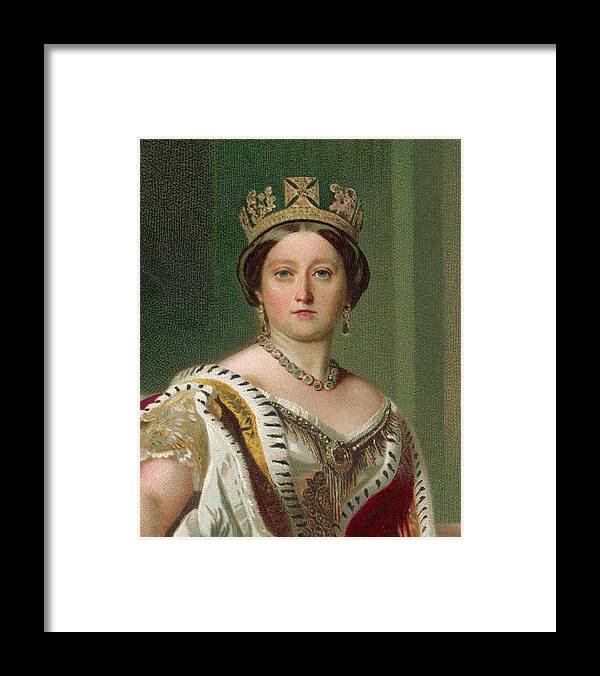 Queen Framed Print featuring the drawing Queen Victoria Circa 1845 by Mary Evans Picture Library