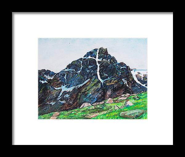 Mt. Framed Print featuring the painting Quick Sketch - Mt. of the Holy Cross by Aaron Spong