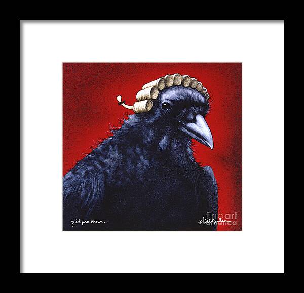 Will Bullas Framed Print featuring the painting Quid Pro Crow... by Will Bullas