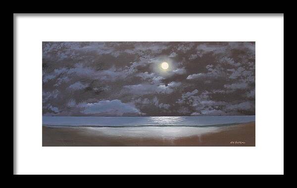 Moon Framed Print featuring the painting Quiet Moon by Ken Ahlering