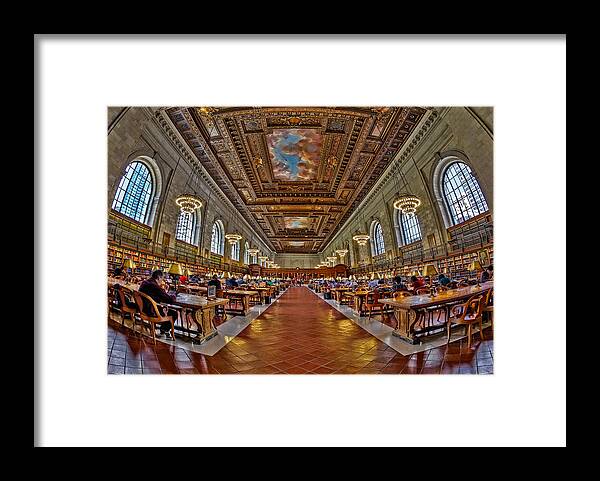 New York Public Library Framed Print featuring the photograph Quiet Room by Susan Candelario
