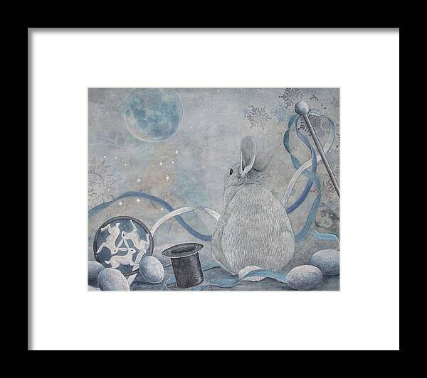 Rabbit Framed Print featuring the painting Rabbit Dreams by Sandy Clift