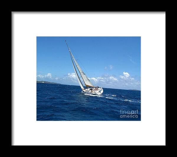 Sailing Framed Print featuring the photograph Racing at St. Thomas 2 by Tom Doud