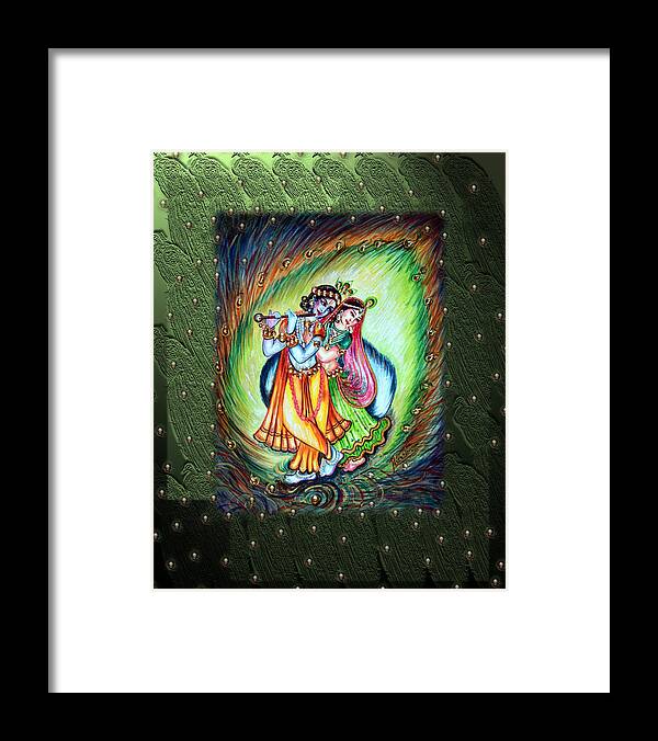 Krishna Framed Print featuring the painting Radha Krishna by Harsh Malik