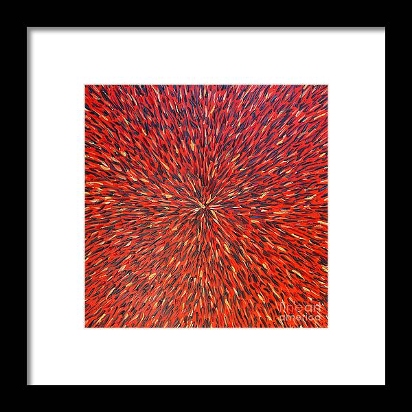Radiation Framed Print featuring the painting Radiation Red by Dean Triolo